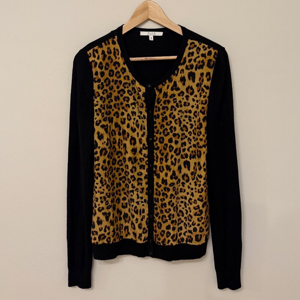 Sung by Alfred Sung Leopard Print Cardigan, Medium